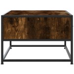 vidaXL Măsuță de cafea stejar fumuriu 100x50x35cm lemn prelucrat/metal