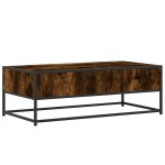 vidaXL Măsuță de cafea stejar fumuriu 100x50x35cm lemn prelucrat/metal