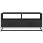 vidaXL Măsuță de cafea, negru, 100x50x45 cm, lemn prelucrat și metal vidaXL Măsuță de cafea, negru, 100x50x45 cm, lemn prelucrat și metal