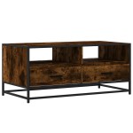 vidaXL Măsuță cafea, stejar fumuriu 100x50x45 cm lemn prelucrat/metal vidaXL Măsuță cafea, stejar fumuriu 100x50x45 cm lemn prelucrat/metal