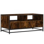 vidaXL Măsuță cafea, stejar fumuriu 100x50x45 cm lemn prelucrat/metal vidaXL Măsuță cafea, stejar fumuriu 100x50x45 cm lemn prelucrat/metal