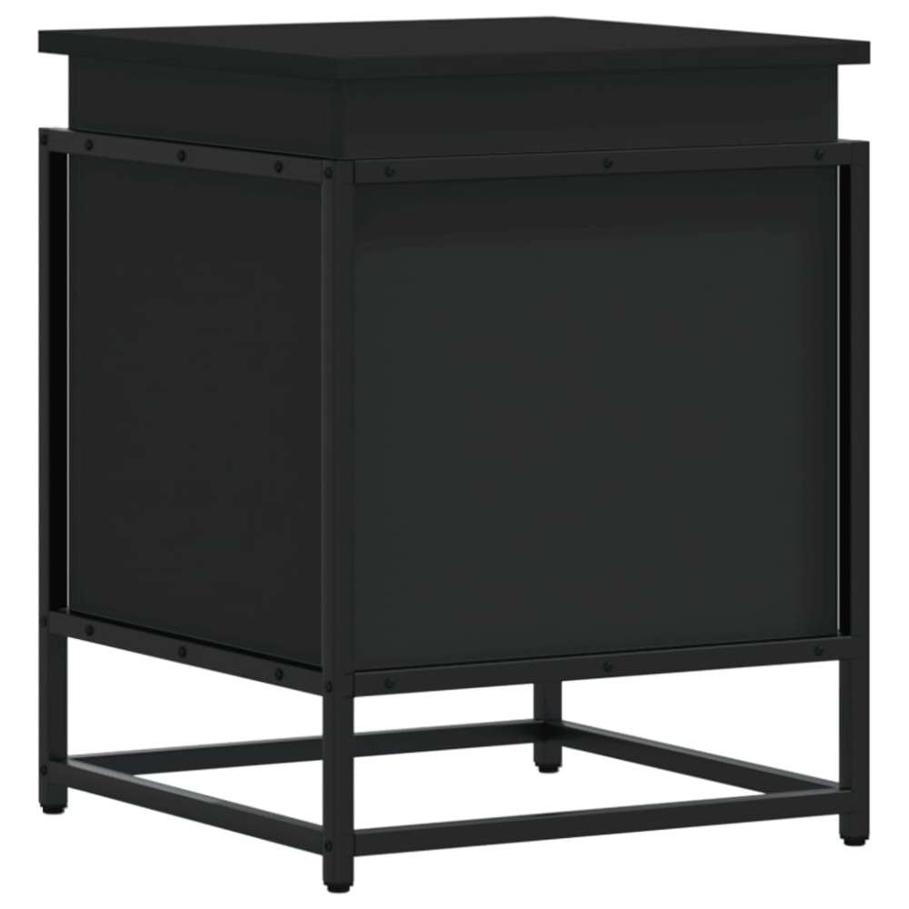 vidaXL Cutie de depozitare cu capac negru 40x40x51,5 cm lemn prelucrat