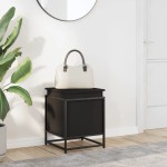 vidaXL Cutie de depozitare cu capac negru 40x40x51,5 cm lemn prelucrat vidaXL Cutie de depozitare cu capac negru 40x40x51,5 cm lemn prelucrat