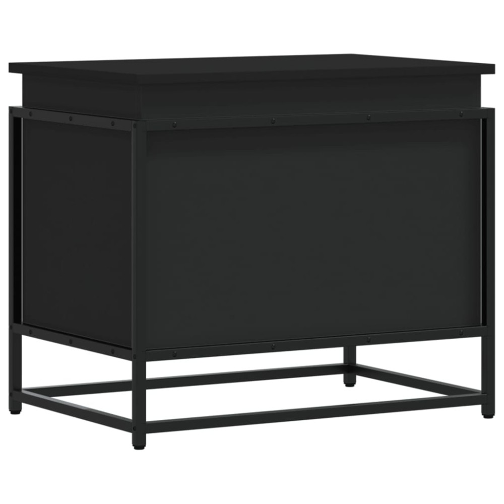 vidaXL Cutie de depozitare cu capac negru 60x40x51,5 cm lemn prelucrat
