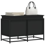 vidaXL Cutie de depozitare cu capac negru 80x40x51,5 cm lemn prelucrat vidaXL Cutie de depozitare cu capac negru 80x40x51,5 cm lemn prelucrat