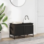 vidaXL Cutie de depozitare cu capac negru 80x40x51,5 cm lemn prelucrat vidaXL Cutie de depozitare cu capac negru 80x40x51,5 cm lemn prelucrat