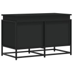 vidaXL Cutie de depozitare cu capac negru 80x40x51,5 cm lemn prelucrat vidaXL Cutie de depozitare cu capac negru 80x40x51,5 cm lemn prelucrat