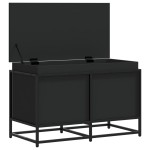 vidaXL Cutie de depozitare cu capac negru 80x40x51,5 cm lemn prelucrat vidaXL Cutie de depozitare cu capac negru 80x40x51,5 cm lemn prelucrat