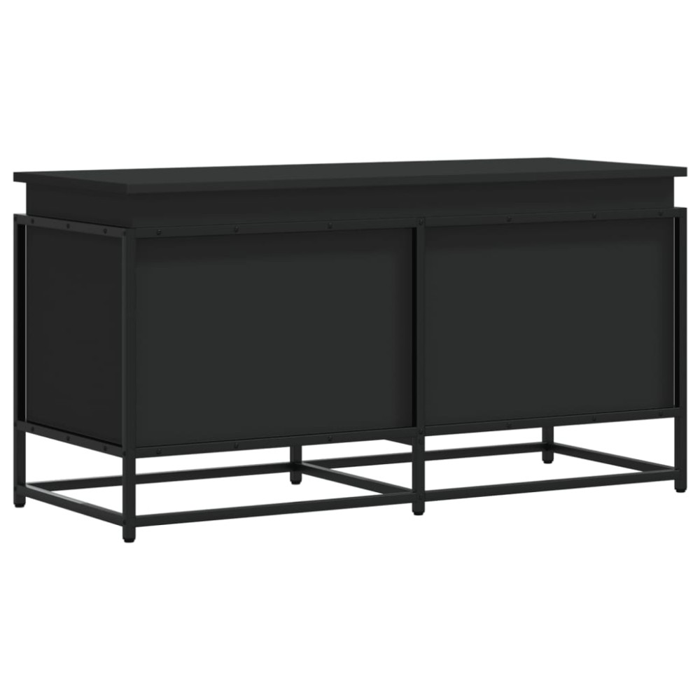 vidaXL Cutie depozitare cu capac negru 100x40x51,5 cm lemn prelucrat