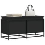 vidaXL Cutie depozitare cu capac negru 100x40x51,5 cm lemn prelucrat vidaXL Cutie depozitare cu capac negru 100x40x51,5 cm lemn prelucrat
