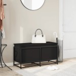vidaXL Cutie depozitare cu capac negru 100x40x51,5 cm lemn prelucrat vidaXL Cutie depozitare cu capac negru 100x40x51,5 cm lemn prelucrat