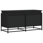 vidaXL Cutie depozitare cu capac negru 100x40x51,5 cm lemn prelucrat vidaXL Cutie depozitare cu capac negru 100x40x51,5 cm lemn prelucrat