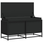 vidaXL Cutie depozitare cu capac negru 100x40x51,5 cm lemn prelucrat vidaXL Cutie depozitare cu capac negru 100x40x51,5 cm lemn prelucrat