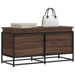 vidaXL Cutie depozitare stejar maro 100x40x51,5 cm lemn prelucrat vidaXL Cutie depozitare stejar maro 100x40x51,5 cm lemn prelucrat