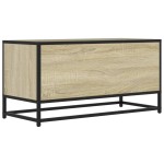 vidaXL Dulap TV, stejar sonoma, 80x34,5x40 cm, lemn prelucrat și metal vidaXL Dulap TV, stejar sonoma, 80x34,5x40 cm, lemn prelucrat și metal