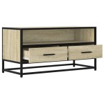 vidaXL Dulap TV, stejar sonoma, 80x34,5x40 cm, lemn prelucrat și metal vidaXL Dulap TV, stejar sonoma, 80x34,5x40 cm, lemn prelucrat și metal