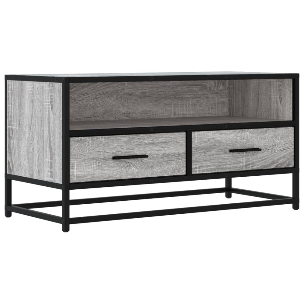 vidaXL Dulap TV, gri sonoma, 80x34,5x40 cm, lemn prelucrat și metal