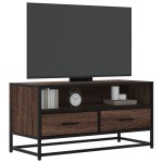 vidaXL Dulap TV, stejar maro, 80x34,5x40 cm, lemn prelucrat și metal vidaXL Dulap TV, stejar maro, 80x34,5x40 cm, lemn prelucrat și metal