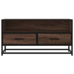 vidaXL Dulap TV, stejar maro, 80x34,5x40 cm, lemn prelucrat și metal vidaXL Dulap TV, stejar maro, 80x34,5x40 cm, lemn prelucrat și metal