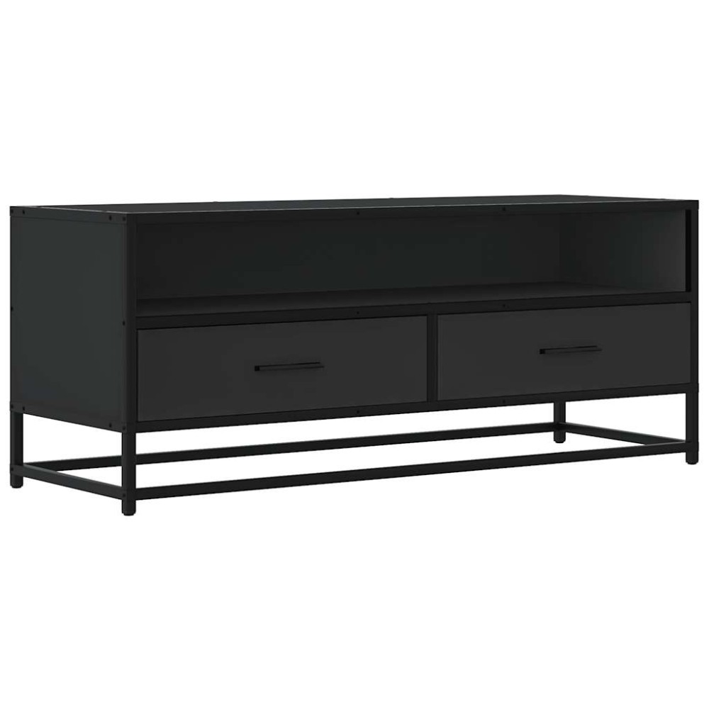 vidaXL Dulap TV, negru, 100x34,5x40 cm, lemn prelucrat și metal