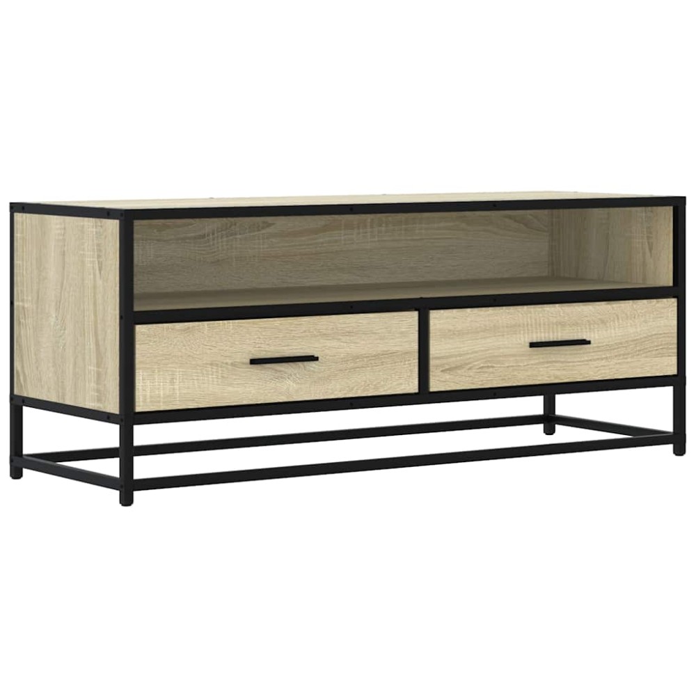 vidaXL Dulap TV stejar sonoma, 100x34,5x40 cm, lemn prelucrat și metal