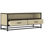 vidaXL Dulap TV stejar sonoma, 100x34,5x40 cm, lemn prelucrat și metal