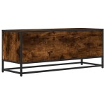 vidaXL Dulap TV stejar fumuriu, 100x34,5x40 cm lemn prelucrat și metal