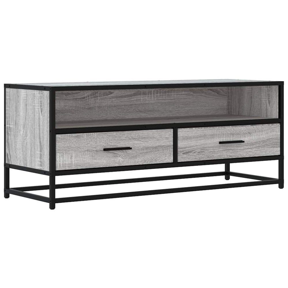 vidaXL Dulap TV, gri sonoma, 100x34,5x40 cm, lemn prelucrat și metal