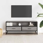 vidaXL Dulap TV, gri sonoma, 100x34,5x40 cm, lemn prelucrat și metal