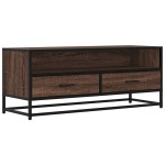 vidaXL Dulap TV, stejar maro, 100x34,5x40 cm, lemn prelucrat și metal