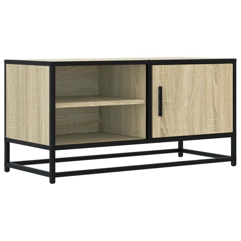 vidaXL Dulap TV, stejar sonoma, 80x34,5x40 cm, lemn prelucrat și metal
