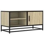 vidaXL Dulap TV, stejar sonoma, 80x34,5x40 cm, lemn prelucrat și metal