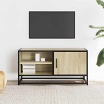 vidaXL Dulap TV, stejar sonoma, 80x34,5x40 cm, lemn prelucrat și metal