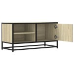 vidaXL Dulap TV, stejar sonoma, 80x34,5x40 cm, lemn prelucrat și metal