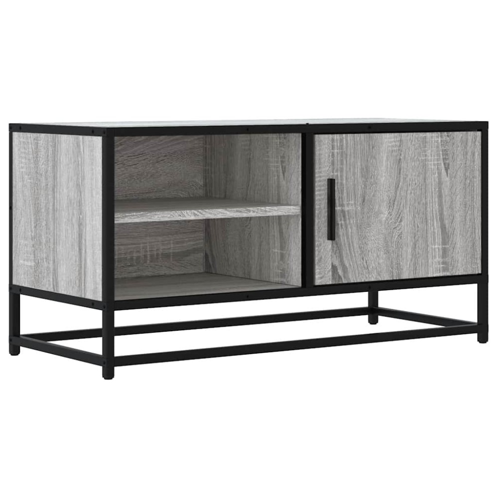 vidaXL Dulap TV, gri sonoma, 80x34,5x40 cm, lemn prelucrat și metal