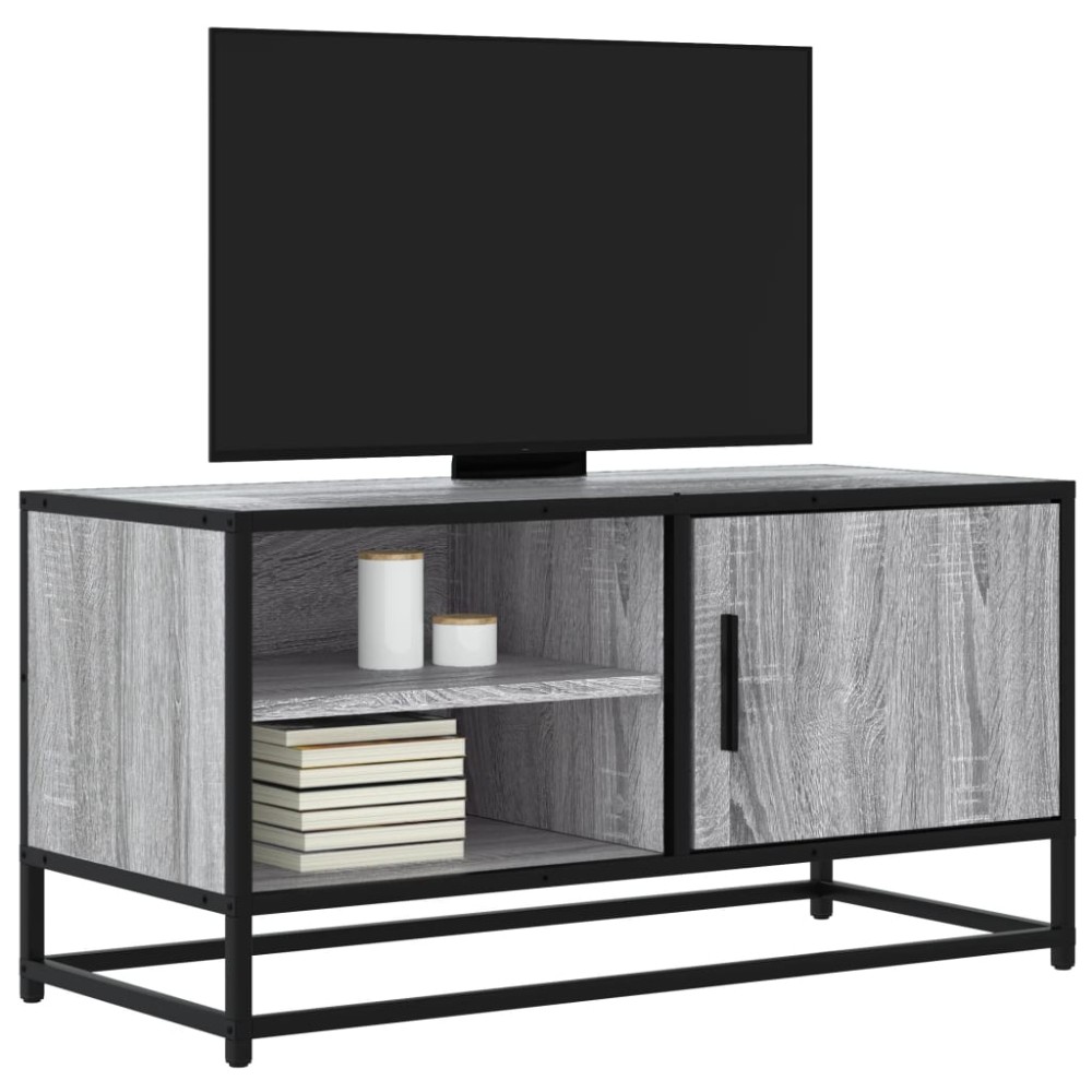 vidaXL Dulap TV, gri sonoma, 80x34,5x40 cm, lemn prelucrat și metal