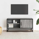 vidaXL Dulap TV, gri sonoma, 80x34,5x40 cm, lemn prelucrat și metal