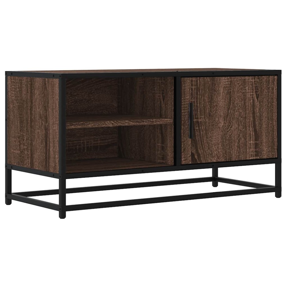 vidaXL Dulap TV, stejar maro, 80x34,5x40 cm, lemn prelucrat și metal