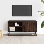 vidaXL Dulap TV, stejar maro, 80x34,5x40 cm, lemn prelucrat și metal vidaXL Dulap TV, stejar maro, 80x34,5x40 cm, lemn prelucrat și metal