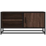 vidaXL Dulap TV, stejar maro, 80x34,5x40 cm, lemn prelucrat și metal vidaXL Dulap TV, stejar maro, 80x34,5x40 cm, lemn prelucrat și metal