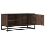vidaXL Dulap TV, stejar maro, 80x34,5x40 cm, lemn prelucrat și metal vidaXL Dulap TV, stejar maro, 80x34,5x40 cm, lemn prelucrat și metal