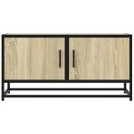 vidaXL Dulap TV, stejar sonoma, 80x34,5x40 cm, lemn prelucrat și metal