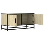 vidaXL Dulap TV, stejar sonoma, 80x34,5x40 cm, lemn prelucrat și metal