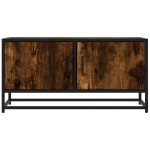 vidaXL Dulap TV stejar fumuriu, 80x34,5x40 cm, lemn prelucrat și metal