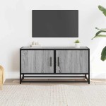 vidaXL Dulap TV, gri sonoma, 80x34,5x40 cm, lemn prelucrat și metal