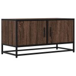 vidaXL Dulap TV, stejar maro, 80x34,5x40 cm, lemn prelucrat și metal vidaXL Dulap TV, stejar maro, 80x34,5x40 cm, lemn prelucrat și metal
