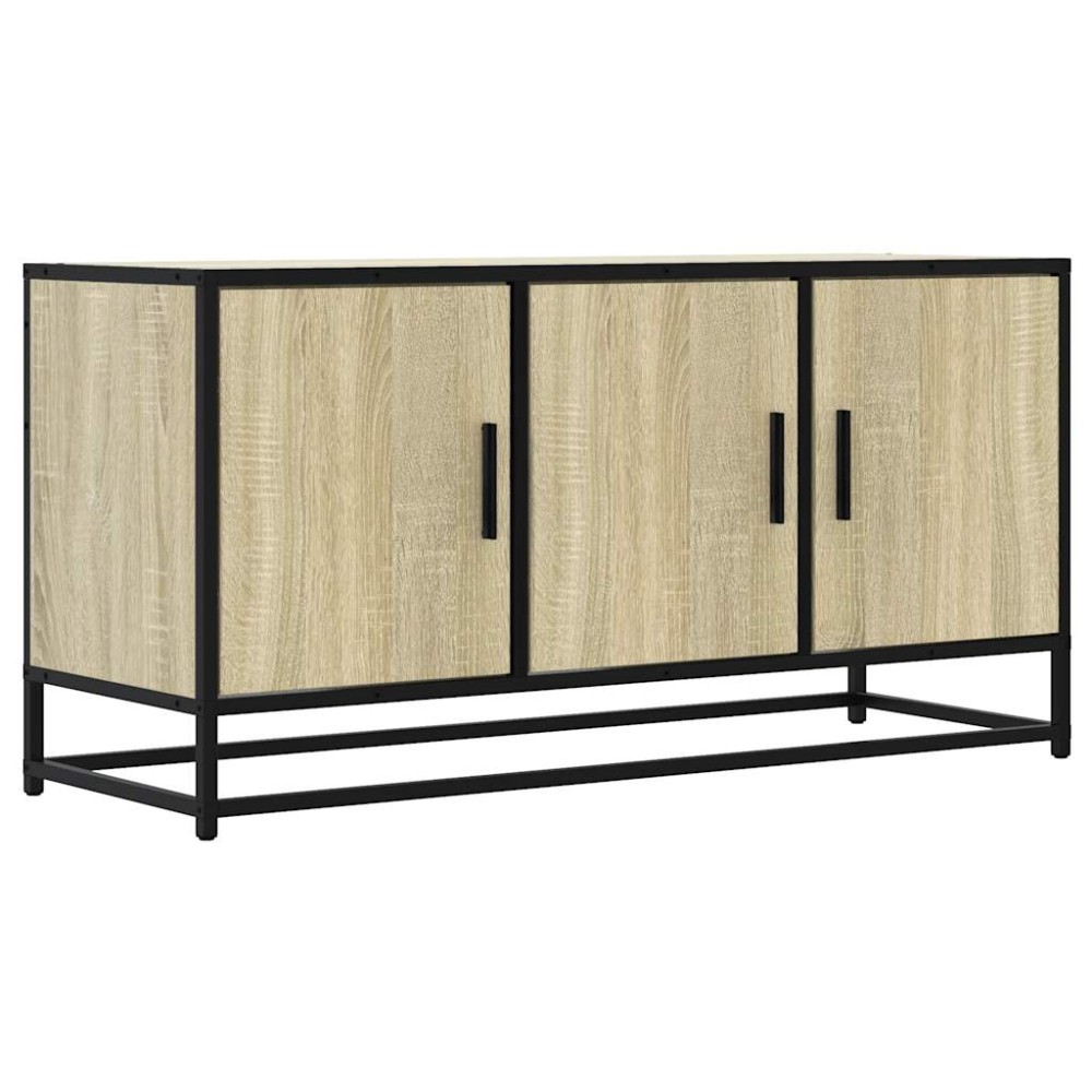 vidaXL Dulap TV stejar sonoma, 100x35x50 cm lemn prelucrat și metal