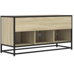 vidaXL Dulap TV stejar sonoma, 100x35x50 cm lemn prelucrat și metal
