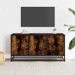 vidaXL Dulap TV stejar fumuriu, 100x35x50 cm lemn prelucrat și metal