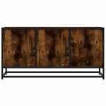 vidaXL Dulap TV stejar fumuriu, 100x35x50 cm lemn prelucrat și metal